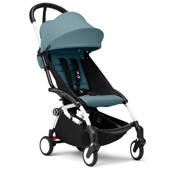 Stokke® YOYO3 Stroller White Frame with Aqua Colour Pack