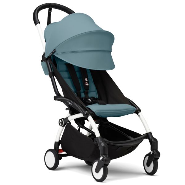 Stokke® YOYO3 Stroller White Frame with Aqua Colour Pack