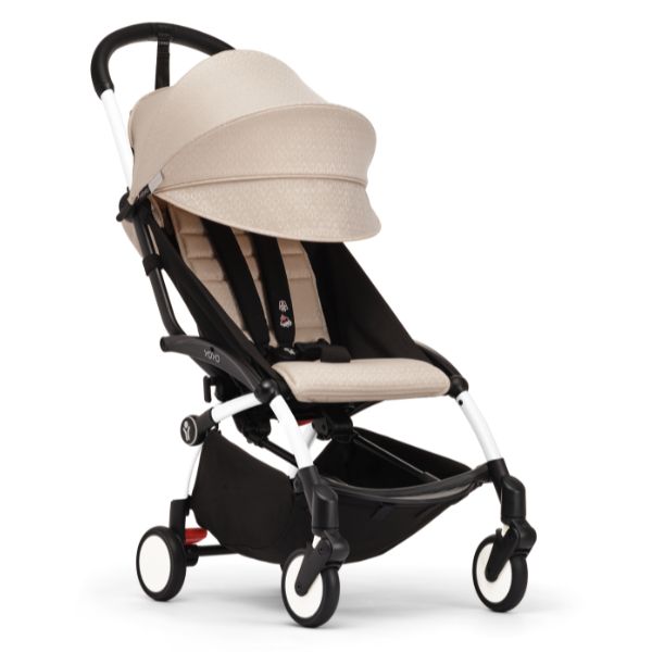 Stokke® YOYO3 Stroller White Frame with Bonpoint Beige Colour Pack