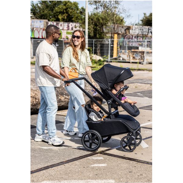 The Jiffle Wagon 6 in 1 Black with Duo & Cart Seat
