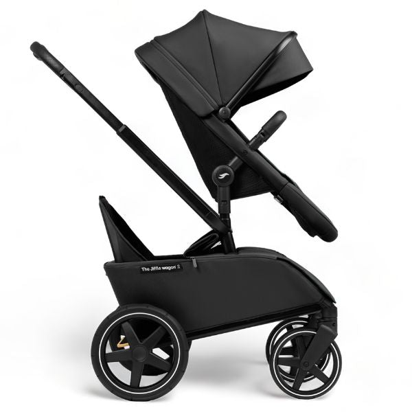 The Jiffle Wagon 6 in 1 Black with Duo & Cart Seat
