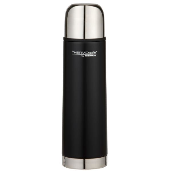 Thermos 500ml Thermocafe Vacuum insulated Slimline Flask Matte Black