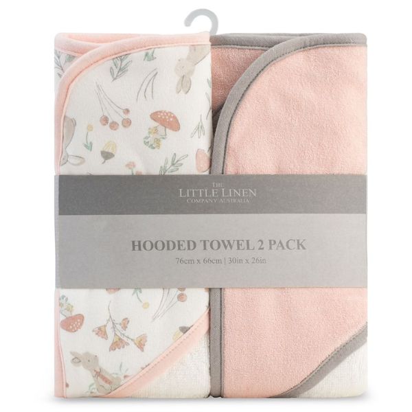 The Little Linen Company Hooded Towel 2pk Harvest Bunny