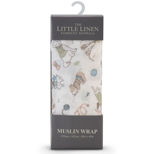 The Little Linen Company Muslin Barklife Dog 1pk