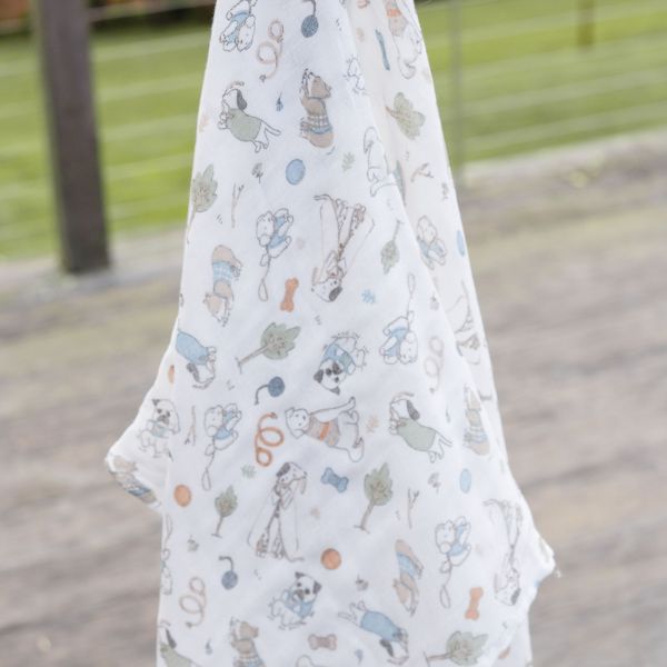 The Little Linen Company Muslin Barklife Dog 1pk