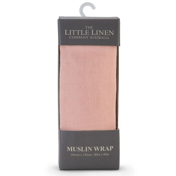 The Little Linen Company Muslin Wrap Solids Harvest Bunny Dusty Pink 1pk