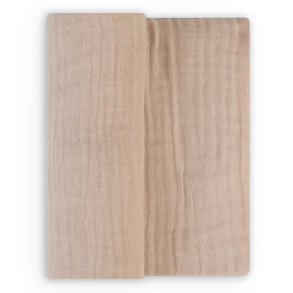 The Little Linen Company Muslin Solids Nectar Bear Sand 1pk