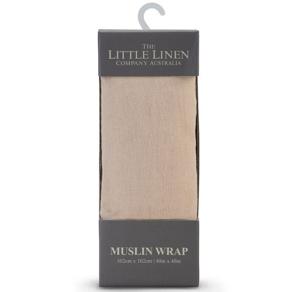 The Little Linen Company Muslin Solids Nectar Bear Sand 1pk