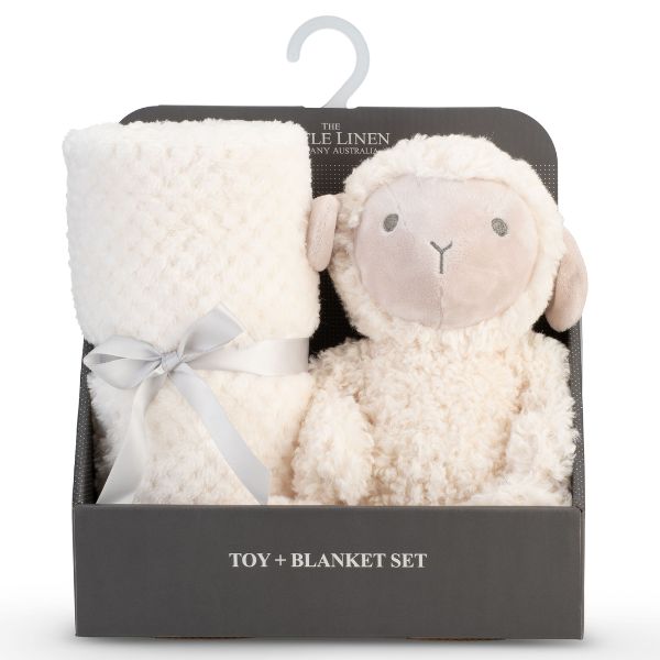 The Little Linen Company Plush Toy & Blanket Farmyard Lamb