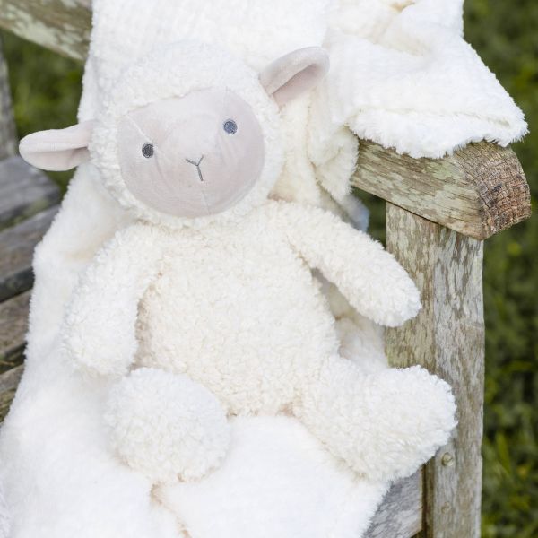 The Little Linen Company Plush Toy & Blanket Farmyard Lamb