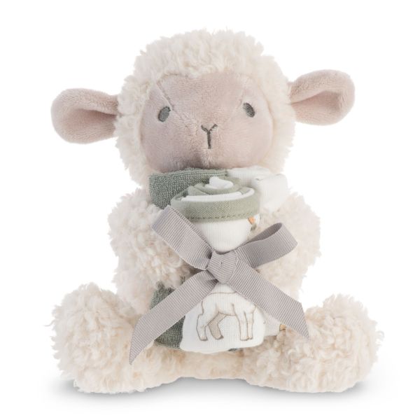 The Little Linen Company Plush Toy & Washers Farmyard Lamb