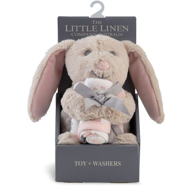 The Little Linen Company Plush Toy & Washers Harvest Bunny