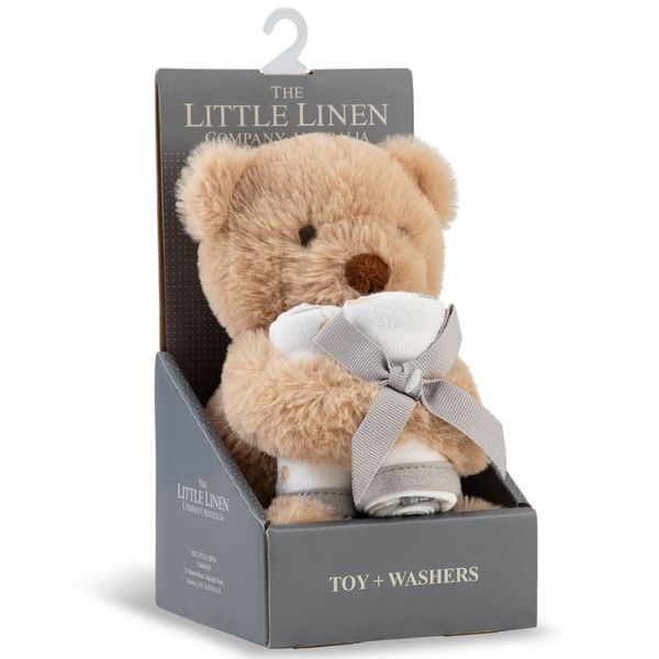 The Little Linen Company Plush Toy & Washers Nectar Bear