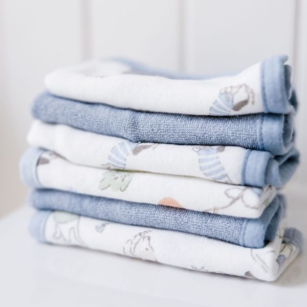 The Little Linen Company Towelling Wash Cloths 6pk Barklife Dog