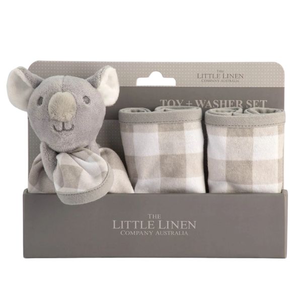 The Little Linen Company Washer & Toy Set Cheeky Koala