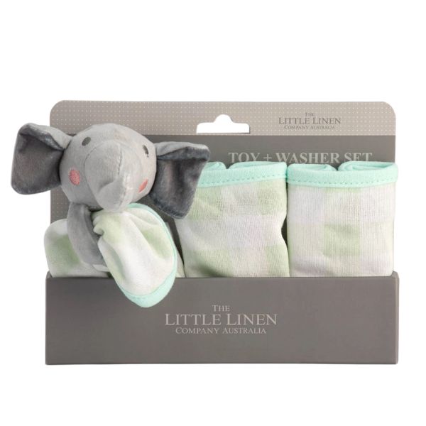 The Little Linen Company Washer & Toy Set Elephant Star