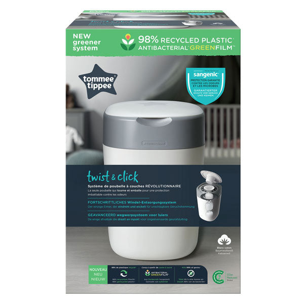 Tommee Tippee Twist & Click Nappy Disposal System Cotton White