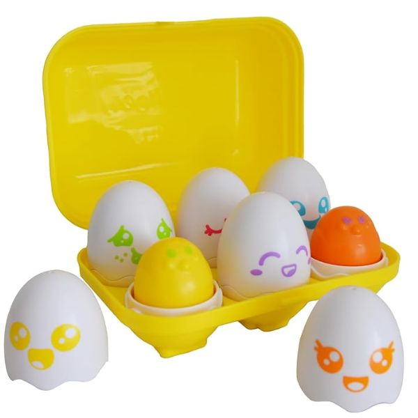 Tomy Hide & Squeak Eggs White