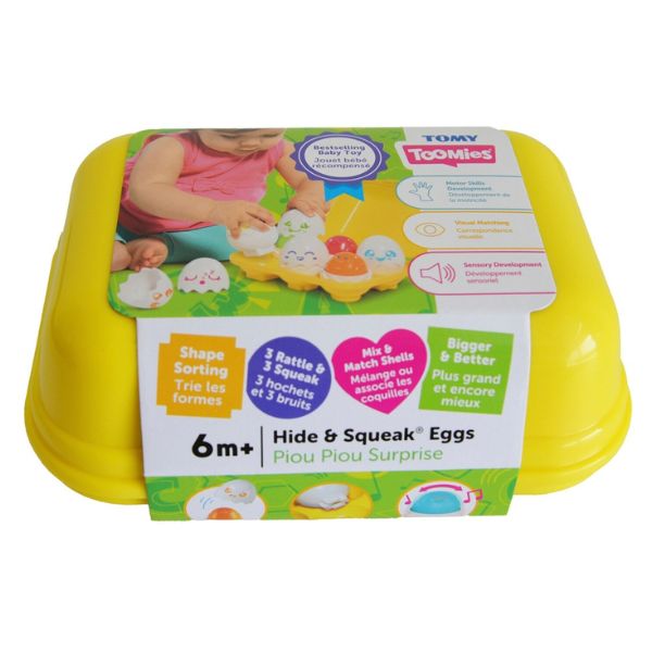 Tomy Hide & Squeak Eggs White