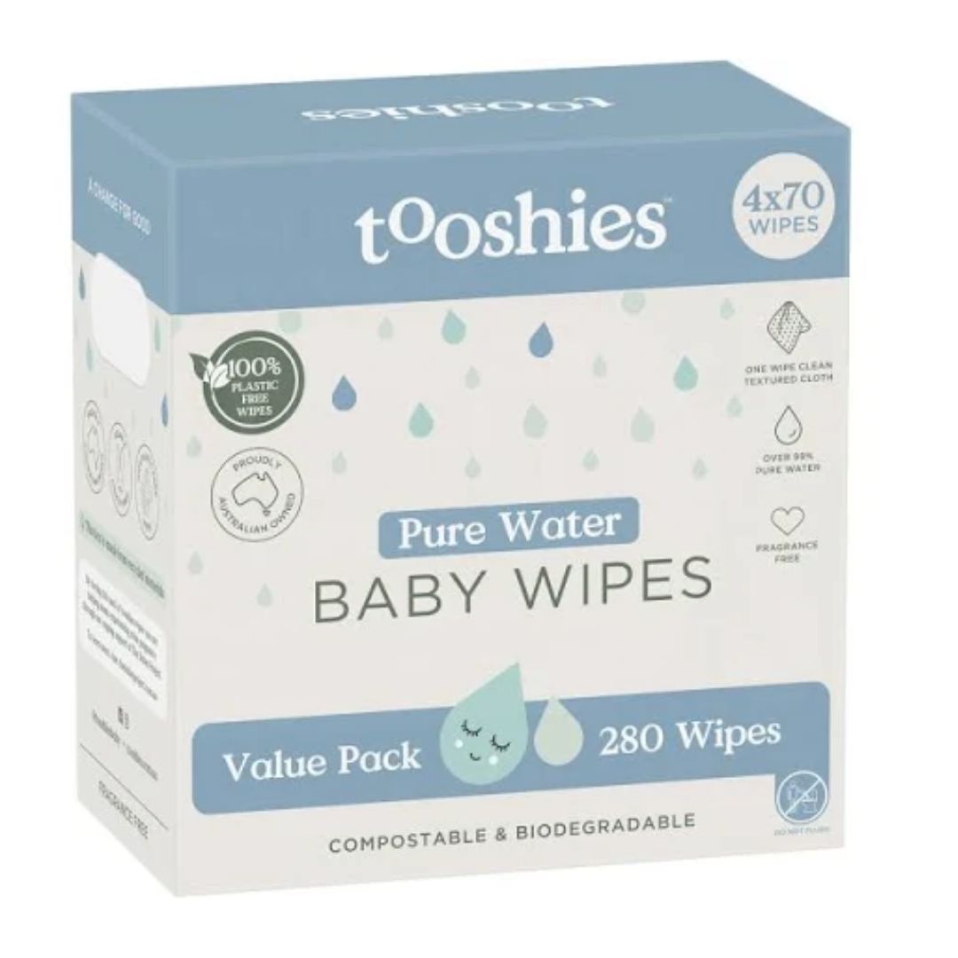 Tooshies Pure Water Baby Wipes 280pk