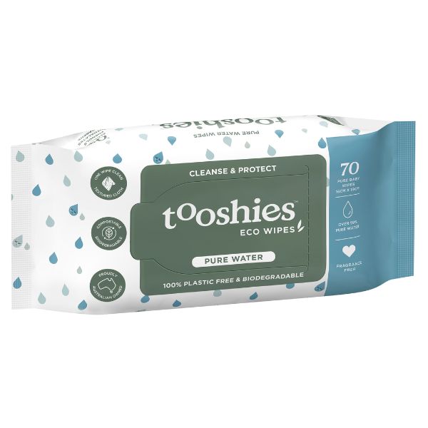 Tooshies ECO Pure Water Baby Wipes 70pk