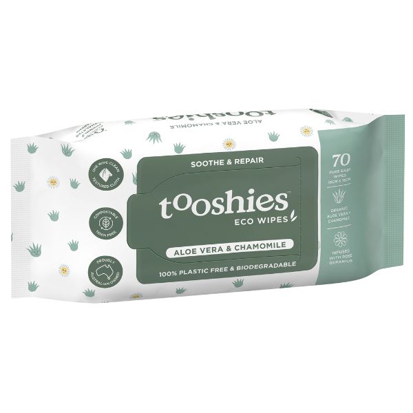 Tooshies ECO Wipes Aloe Vera & Chamomile 70pk