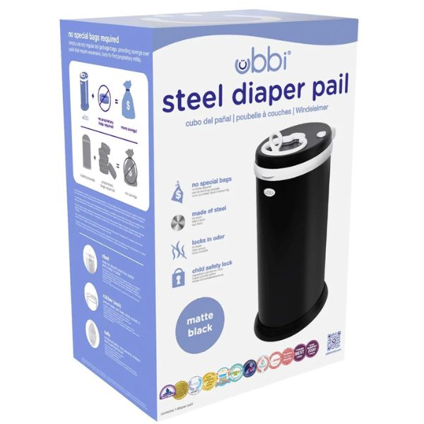 Ubbi Nappy Bin Matte Black