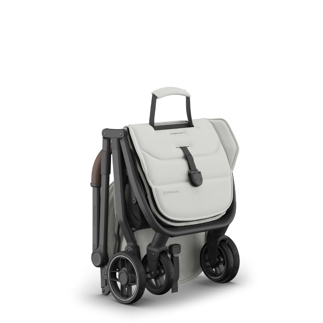 UPPAbaby Minu V3 Stroller Pearl Grey Jacquard/Carbon Frame SAVANNAH