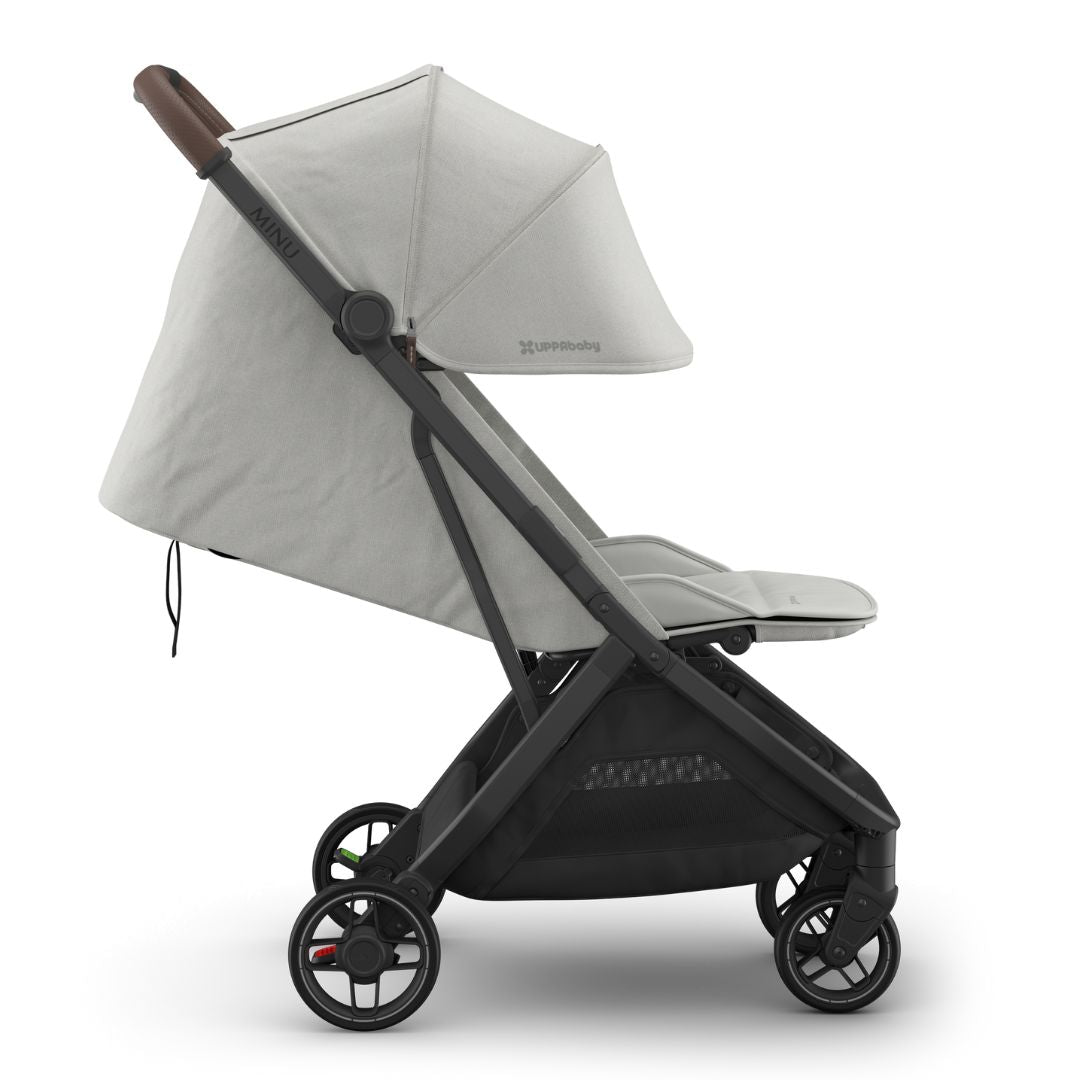 UPPAbaby Minu V3 Stroller Pearl Grey Jacquard/Carbon Frame SAVANNAH
