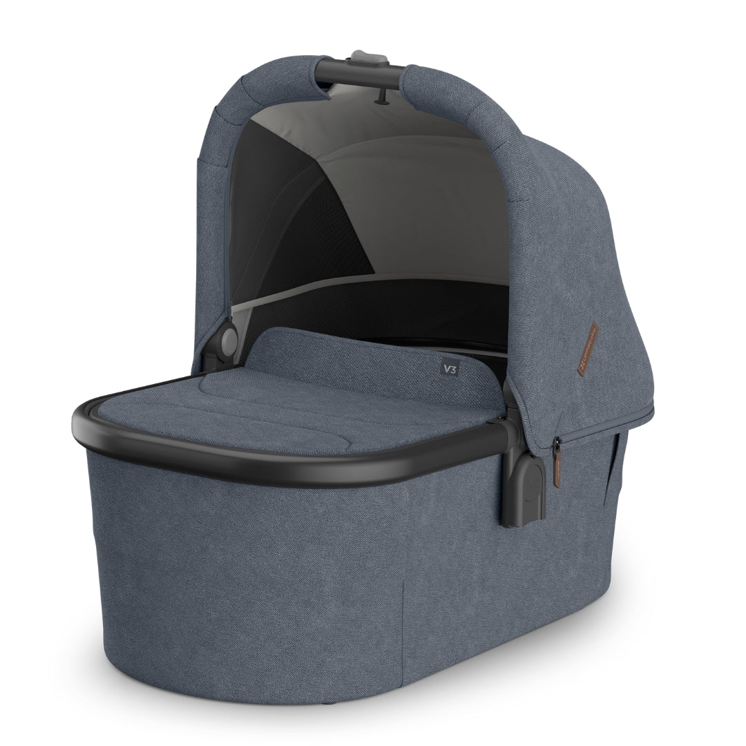 UPPAbaby V3 Bassinet JULIAN (Dusty Blue Melange/Carbon Frame/Chestnut Leather)