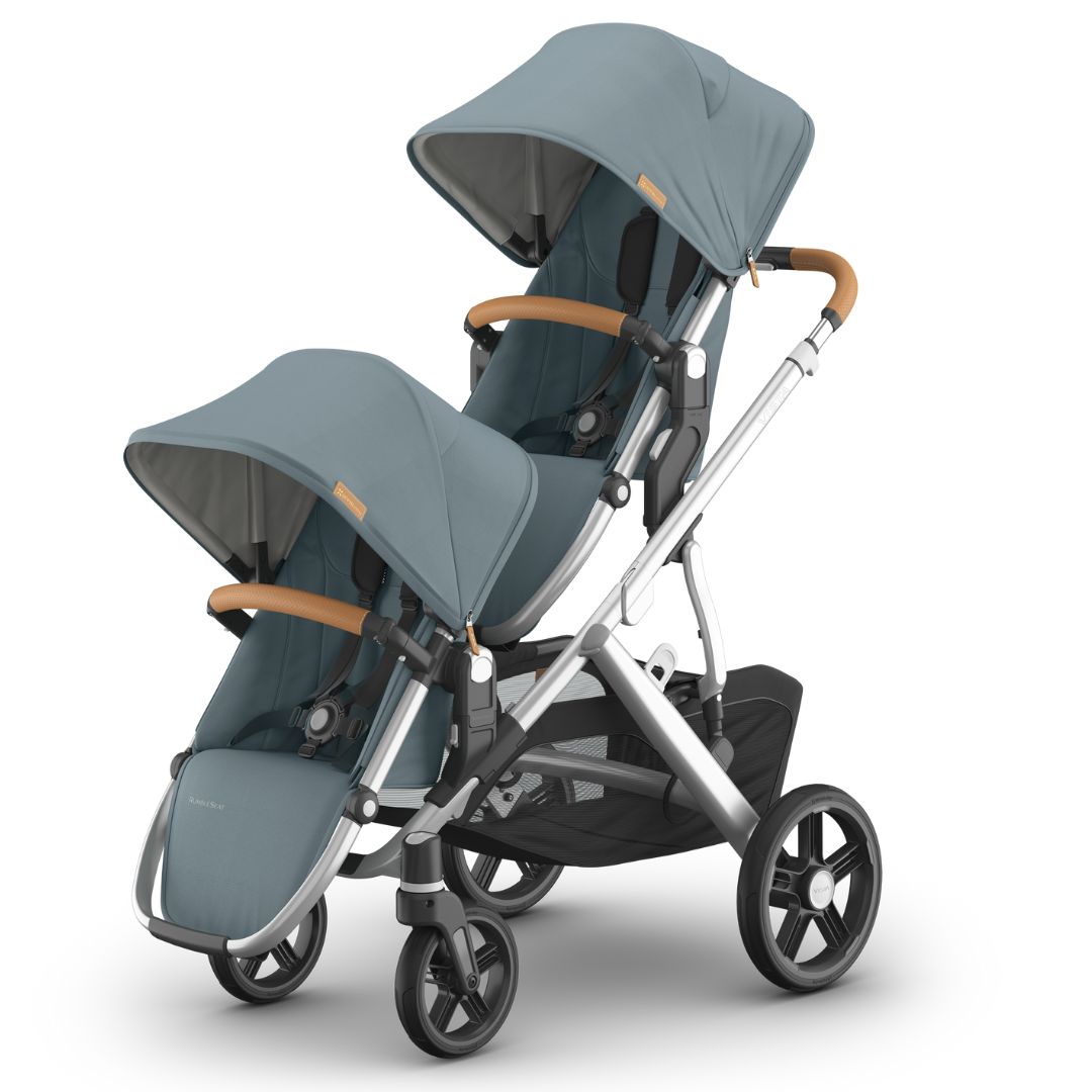 UPPAbaby VISTA V3 Rumble Seat CALLUM (Stone Blue/Silver Frame/Sand Leather)