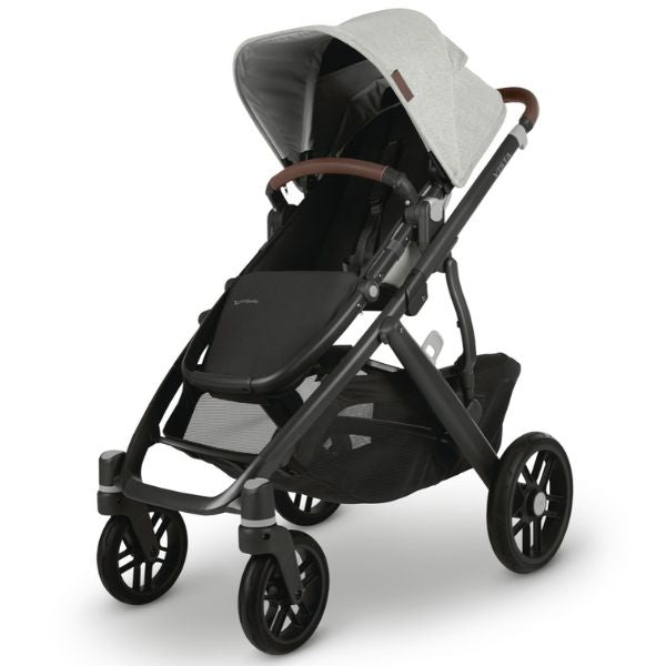 UPPAbaby VISTA V2 Pram with Bassinet ANTHONY (White & Grey Chenille/Carbon/Chestnut Leather)