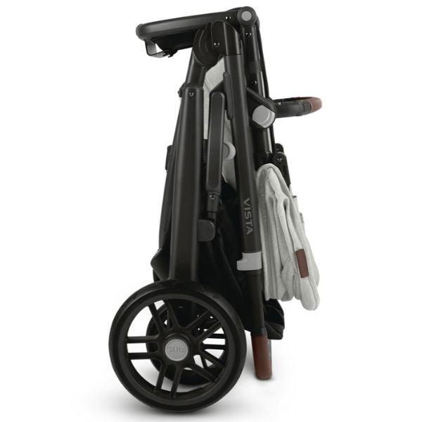 UPPAbaby VISTA V2 Pram with Bassinet ANTHONY (White & Grey Chenille/Carbon/Chestnut Leather)