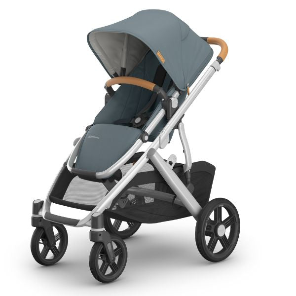 UPPAbaby Vista V3 Pram with Bassinet CALLUM (Stone Blue/Silver Frame/Sand Leather)