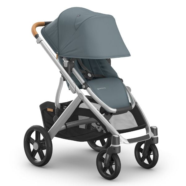 UPPAbaby Vista V3 Pram with Bassinet CALLUM (Stone Blue/Silver Frame/Sand Leather)