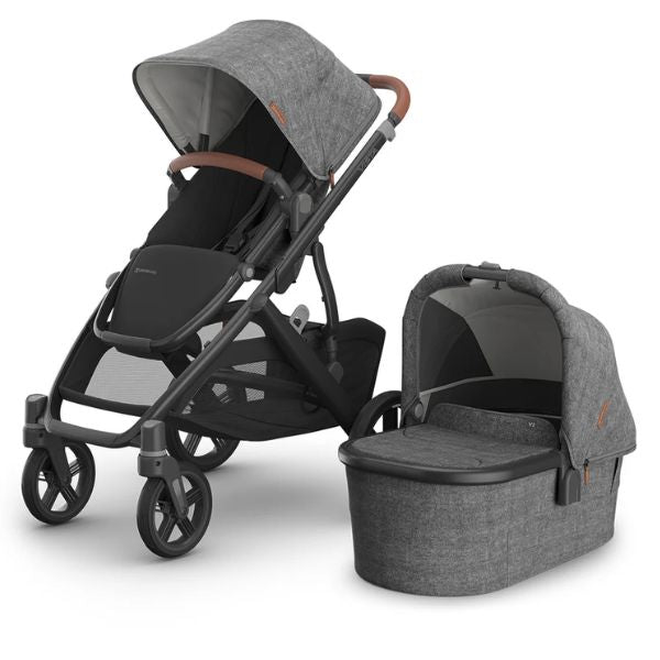 UPPAbaby Vista V3 Pram with Bassinet GREYSON (Charcoal Mélange/Carbon Frame/Saddle Leather)