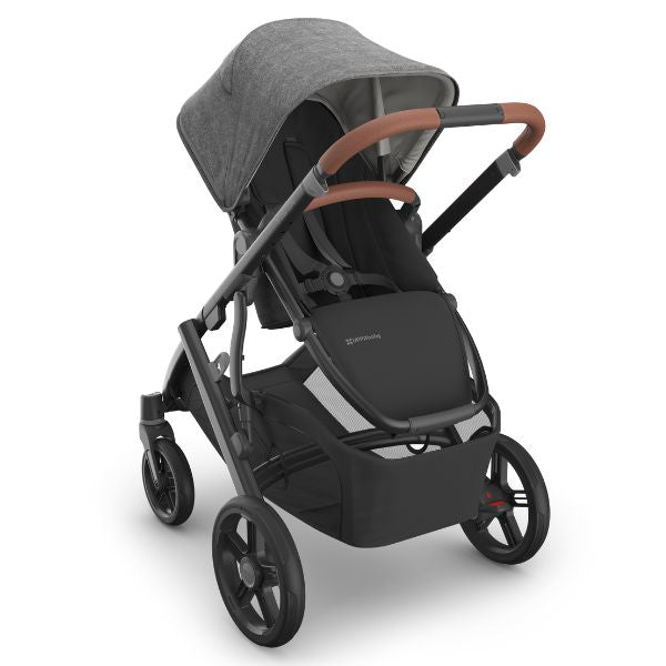 UPPAbaby Vista V3 Pram with Bassinet GREYSON (Charcoal Mélange/Carbon Frame/Saddle Leather) + Rumble Seat V3