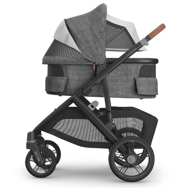 UPPAbaby Vista V3 Pram with Bassinet GREYSON (Charcoal Mélange/Carbon Frame/Saddle Leather) + Rumble Seat V3