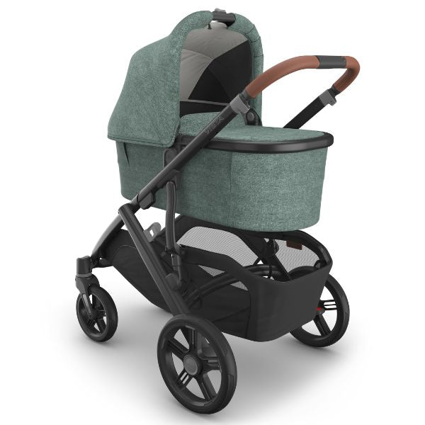 UPPAbaby Vista V3 Pram with Bassinet GWEN (Green Melange/Carbon Frame/Saddle Leather)