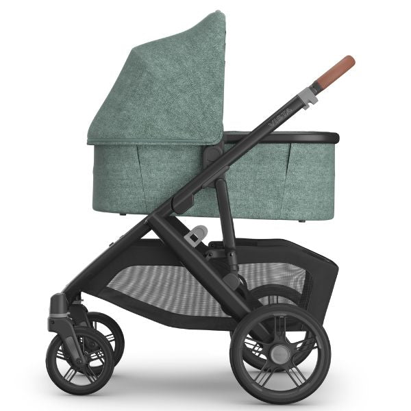 UPPAbaby Vista V3 Pram with Bassinet GWEN (Green Melange/Carbon Frame/Saddle Leather)