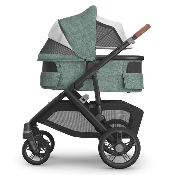 UPPAbaby Vista V3 Pram with Bassinet GWEN (Green Melange/Carbon Frame/Saddle Leather)