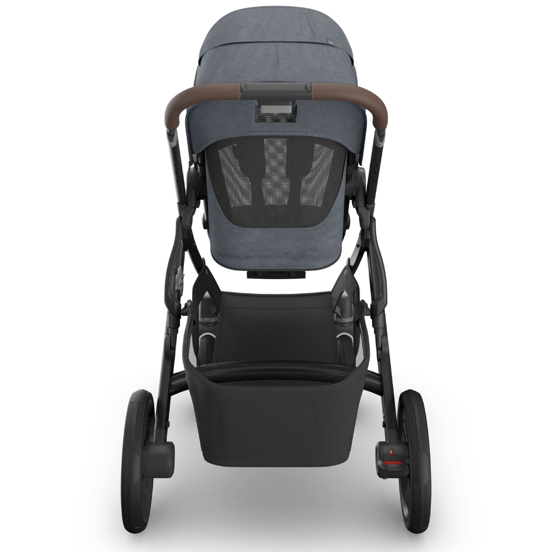 UPPAbaby Vista V3 Pram with Bassinet JULIAN (Dusty Blue Melange/Carbon Frame/Chestnut Leather)