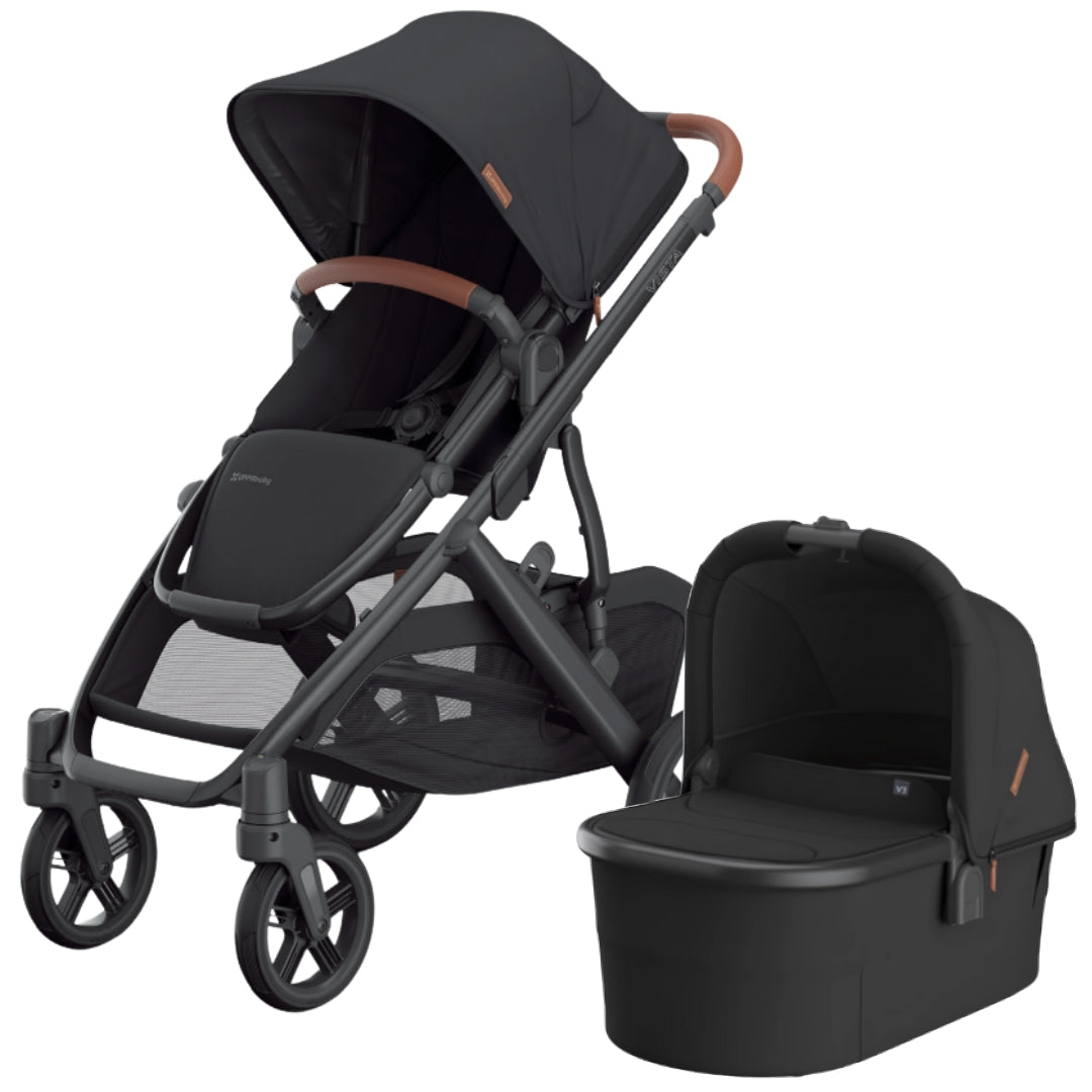 UPPAbaby Vista V3 Pram with Bassinet NORI (Charcoal/Carbon Frame/Saddle Leather)