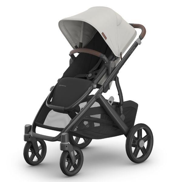 UPPAbaby Vista V3 Pram with Bassinet SAVANNAH (Pearl Grey Jacquard/Carbon Frame/Chestnut Leather)