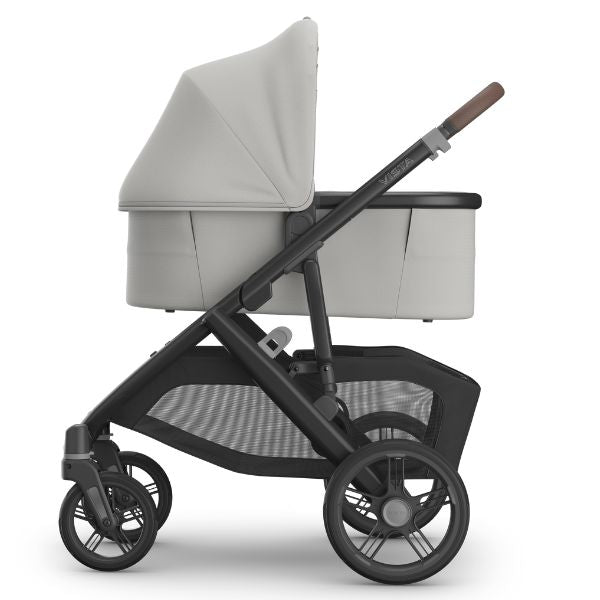 UPPAbaby Vista V3 Pram with Bassinet SAVANNAH (Pearl Grey Jacquard/Carbon Frame/Chestnut Leather)