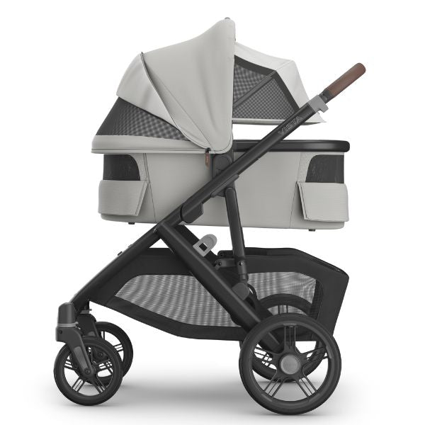 UPPAbaby Vista V3 Pram with Bassinet SAVANNAH (Pearl Grey Jacquard/Carbon Frame/Chestnut Leather)