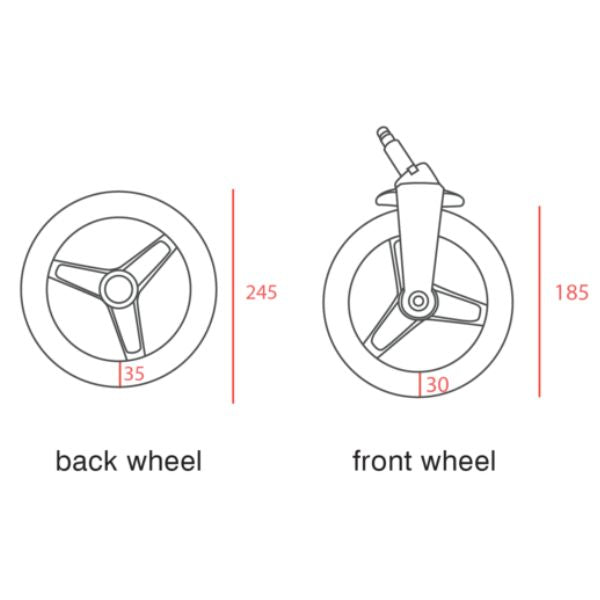 Valco Baby Infinity Wheel Pack for Trend 4 / Trend Ultra / Trend Duo