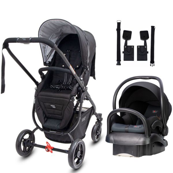 Valco Baby Snap Ultra Stroller Coal Black V3 TRAVEL SYSTEM (Includes Capsule & Adaptors)