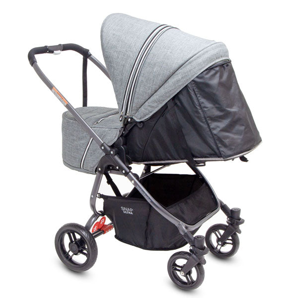 Valco Baby Snap Ultra Tailor Made Stroller Grey Marle + Q Bassinet Midnight Black