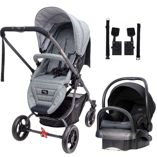 Valco Baby Snap Ultra Tailor Made Stroller Grey Marle TRAVEL SYSTEM (Includes Capsule & Adaptors)